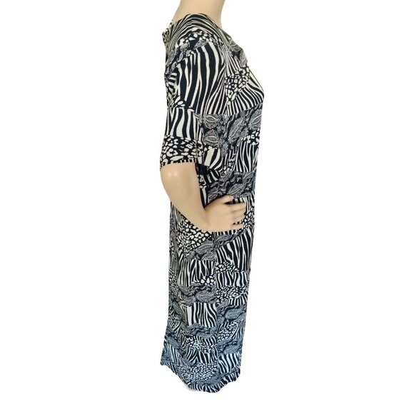 HBS Collection Plus Size 20W Zebra & Paisley Print Dress Shoulder Pads Back Slit - Picture 6 of 10